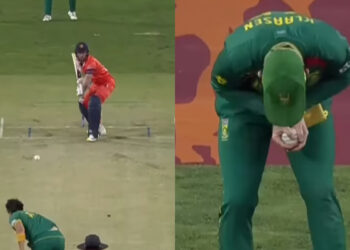CWC 2023: Heinrich Klaasen collects Gerald Coetzee's bizarre wide delivery at first slip - SA vs NED Match 15 Highlights