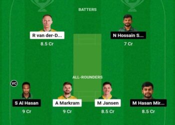 SA vs BAN Dream11 Prediction Fantasy Cricket Tips Possible XI Pitch Report: ODI World Cup 2023 Match 23