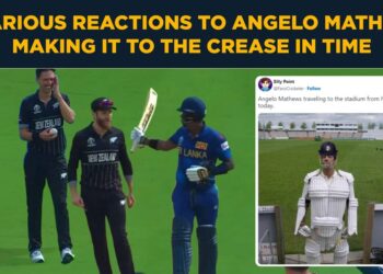 Hilarious reactions to Angelo Mathews arriving to the crease in time vs New Zealand